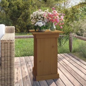 Portafiori Marrone Ambra 40x40x60 Cm İn Legno Massello Di Pino /
