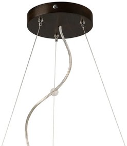 Lampada a sospensione marrone scuro con paralume in vetro ø 47 cm Eveline - LAMKUR