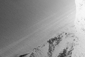 Quadro su tela – Catena montuosa innevata in bianco e nero