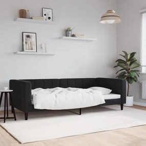 Letto Da Giorno Nero 90x200 Cm İn Velluto /