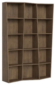 Libreria in legno Noce 137x200h cm con 3 elementi e vani trapezoidali TREK