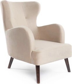 Poltrona in velluto beige Noemye - Bonami Essentials