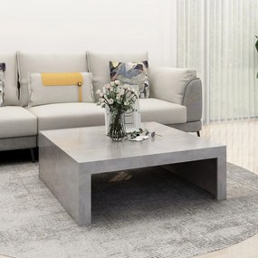 Tavolino Da Salotto Grigio Cemento 100x100x35 Cm Truciolato /