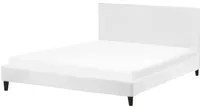 Letto a pannello EU Super King Size 180x200 cm con struttura a doghe in velluto bianco Contemporaneo