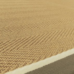 Tappeto in juta reversibile e tessuto a mano colore cachi e naturale 240x340 cm Bordo Herringbone Khaki - Asiatic Carpets