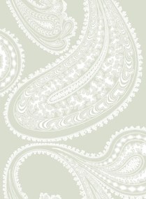 Cole & Son Carta da parati Rajapur - White on Olive