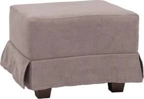 Pouf imbottito in tessuto sfoderabile tortora 57x41 h con piedini