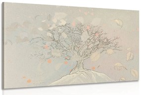 Stampa su tela – Albero autunnale disegnato