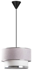 Lampadario grigio/argentato con paralume in tessuto ø 30 cm Cake – Opviq lights