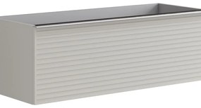 Mobile da bagno sospeso sotto lavabo L 120 x H 40 x P 45.5 cm grigio laccato opaco, 2 cassetti Pixel stripes