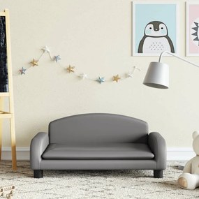 Divano Per Bambini Grigio 70x45x30 Cm İn Similpelle /