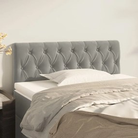 Testiera Grigio Chiaro 90x7x78/88 Cm İn Velluto /