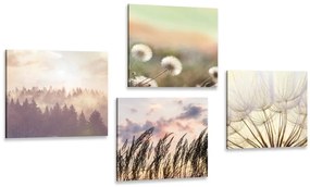 Set di quadri – Paesaggio tranquillo con soffione