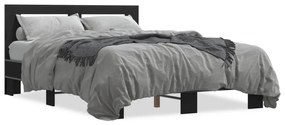 Giroletto Nero 140x200 Cm İn Legno Multistrato E Metallo /