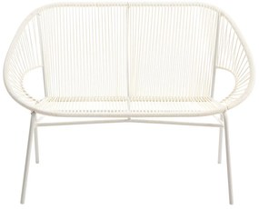 Panca da giardino ALIOS in fili di resina intrecciata - Bianco