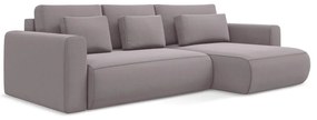 Divano angolare lavanda allungabile/con contenitore (con penisola a destra/con chaise lounge) con rivestimento in velluto Kapua – Makamii