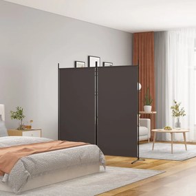Divisorio A 2 Pannelli Marrone 175x180 Cm İn Tessuto /