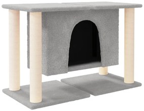 Albero per gatti con tiragraffi in sisal grigio chiaro 50 cm