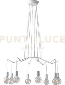 Lampadario a sospensione habitat bianca 8 luci attacco e27 85x120cm...