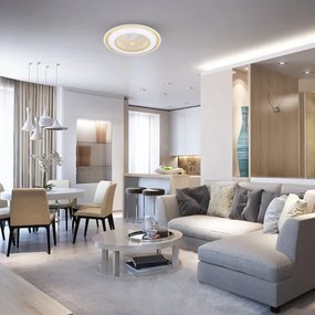 LED Plafoniera dimmerabile con ventilatore ZEPHYR LED/48W/230V oro + +TC