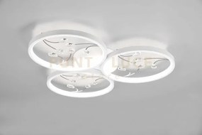 Groovy plafoniera led 30w 3800lm, 4000k 3 cerchi con decori gemme t...