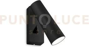 Pipe applique a parete led 3000k 7w 670 lm orientabile nero con in...