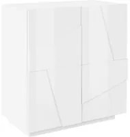 Madia 2 ante per Soggiorno Moderna 81,2x44,2x86cm - PULSE Colore: bianco laccato lucido