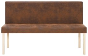 Panca 139,5 cm marrone in pelle scamosciata artificiale