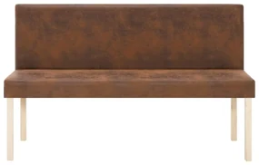 Panca 139,5 cm marrone in pelle scamosciata artificiale