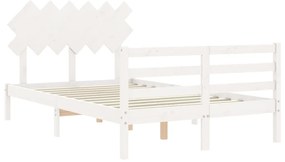 Giroletto con testiera bianco 4ft small double legno massello