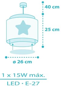 Dalber 76012T - Lampadario per bambini BABY DREAMS 1xE27/15W/230V blu