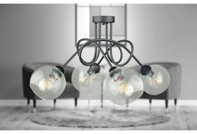 Lampadario a plafone EVIE 4xE27/60W/230V antracite/limpido