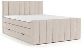 Letto boxspring beige con contenitore 200x200 cm Ruby - Maison de Rêve