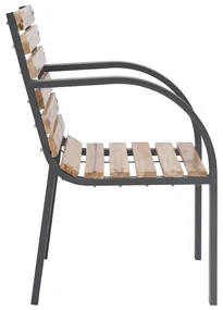 Sedie da giardino 2 pz in legno massello di abete