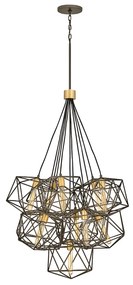 Lampadario Classico Astrid Acciaio Bronzo Metallico Opaco Oro Deluxe 11 Luce E27