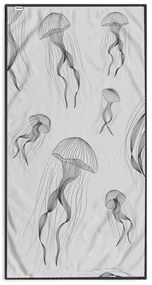 Telo mare bianco e nero 90x180 cm Jellyfish - DecoKing