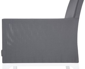 Set di 8 sedie tessuto grigio scuro e bianco BACOLI Beliani