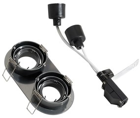 Set di 6 faretti da incasso color canna di fucile GU10 35mm orientabili a 2 luci - Installa