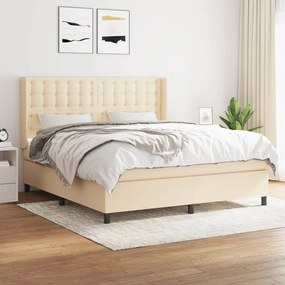 Giroletto A Molle Con Materasso Crema 160x200 Cm İn Tessuto /