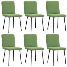 Sedie Da Pranzo Girevoli 6 Pz Verde Chiaro İn Velluto /