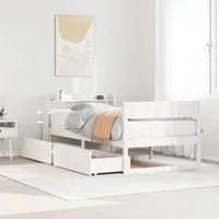 Letto senza Materasso Bianco 75x190 in Legno Massello di Pino 3307147