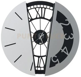 Orologio da parete di design composto metamorphosi nero, bianco mar...