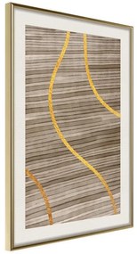 Poster  Golden Stripes  Cornice Quadri Cornice d'oro con passe-partout, Larghezza x Altezza Home decor 20x30