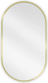 Mexen Loft specchio da bagno ovale 80 x 45 cm, cornice dorata - 9851-080-045-000-50