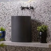 Lavandino da appoggio/sospeso cm 37x46h serie Core di Ceramica Galassia - Nero Matt