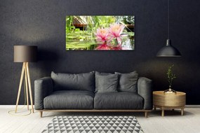 Quadro in vetro Fiori Pianta naturale 100x50 cm