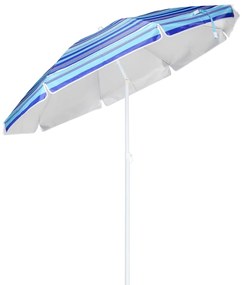 Ombrellone Da Spiaggia 200 Cm Blu A Righe /