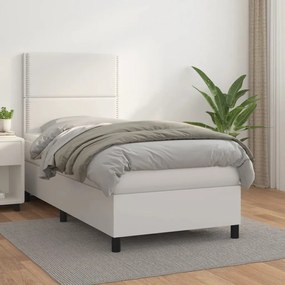 Giroletto A Molle Con Materasso Bianco 90x200 Cm İn Similpelle /