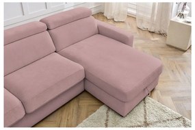 Divano angolare rosa allungabile (con composizione variabile) Monaco – Bobochic Paris