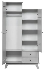 Armadio per bambini grigio chiaro in legno di pino 98x190 cm Lily - WOOOD
